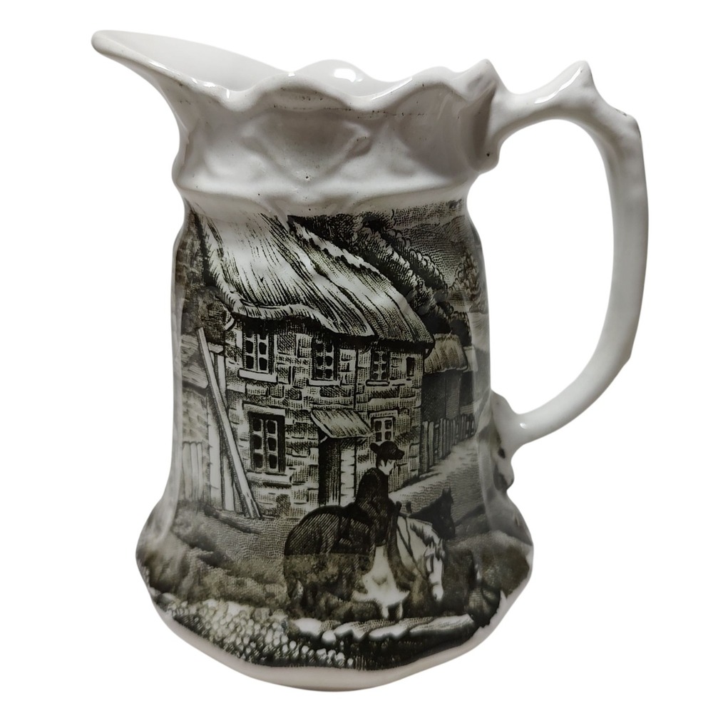 Vintage Old Foley Creamer James Kent Staffordshire England Brown Pitcher Five in